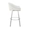 Armen Living Noran Swivel Bar Stool in Brushed Stainless Steel with White Faux Leather 840254335691 - alternate 7